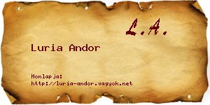 Luria Andor névjegykártya